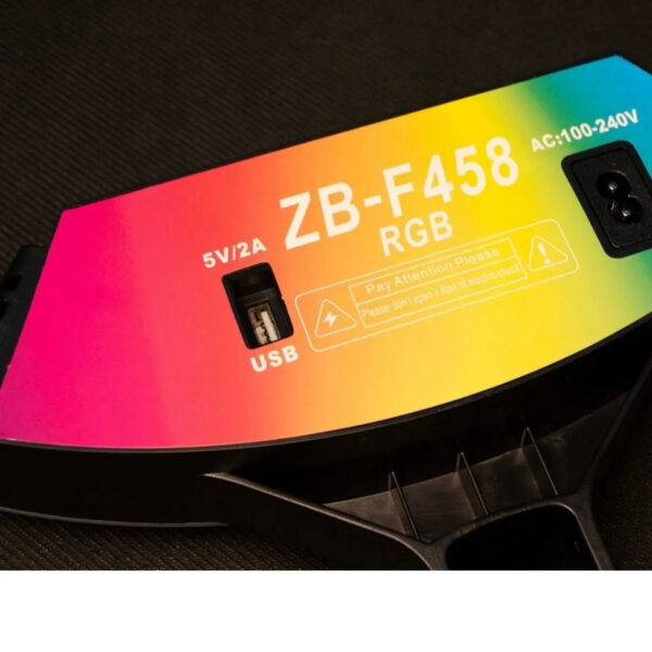 Цветная кольцевая RGB лампа со штативом ZB-F458