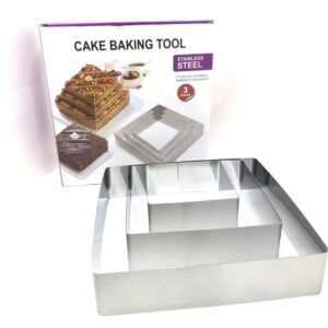 Набор металлических форм для выпечки Cake Baking Tool Квадрат 3 шт.