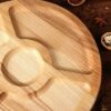 Менажница, 1 предм. | Менажница деревянная круглая | Посуда из дерева | Поднос | Доска для нарезки 25 см