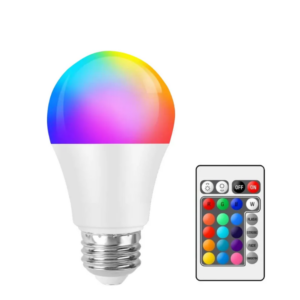 Цветная светодиодная лампа LED RGB SD с пультом дистанционного управления 12 цветов 7W