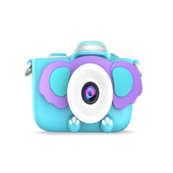 Детский фотоаппарат (Слоник), со вспышкой и селфи камерой c картой памяти 4гБ / Развивающая игрушка для детей