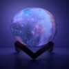 Светильник-ночник 3D шар галактика на деревянной подставке с пультом