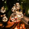Электрогирлянда интерьерная Занавес Happy Christmas, Светодиодная 160 ламп, 3x1 метр , Питание от сети 220В, Теплый белый свет