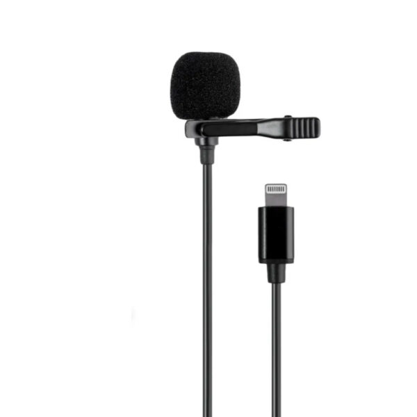 Микрофон петличный GL-120, всенаправленный конденсаторный с разъёмом Lightning 8 pin для, черный
