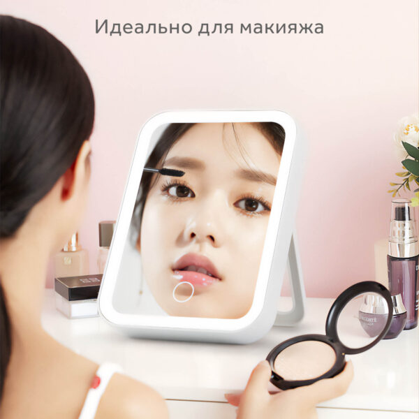Косметическое зеркало для макияжа с подсветкой, 3 режима света, сенсорное управление, встроенный аккумулятор