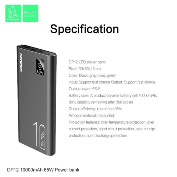 Внешний аккумулятор | Power bank 10000 mAh DP12