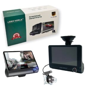 Автомобильный видеорегистратор LIDER MOBILE DVR-504 Full HD 1080 3 камеры