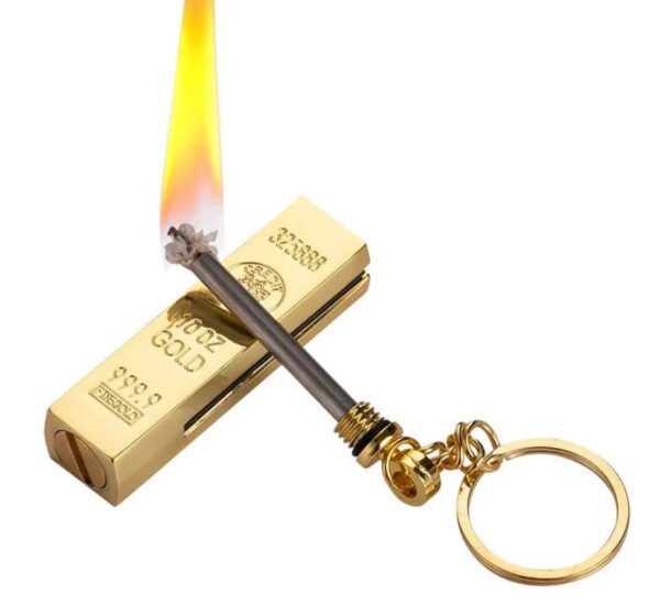 Огниво, Бензиновая зажигалка-брелок в форме золотого слитка