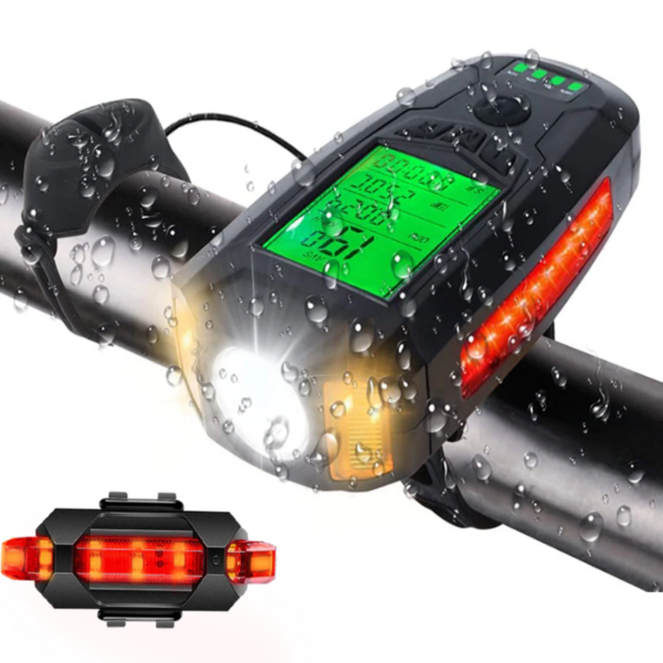 Велосипедный фонарь с зарядкой от USB со спидометром