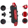 Сверхъяркий велосипедный фонарь с зарядкой от USB | Мощная велосипедная фара и задний фонарь 2в1