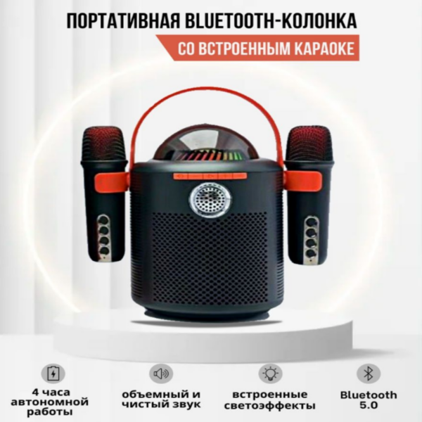 Портативная Bluetooth колонка со встроенным караоке, c 2 - мя микрофонами KTV Y-11