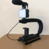 Портативный ручной стабилизатор AY-49U U/C - образный + микрофон для видеокамеры и смартфона + светодиодный свет