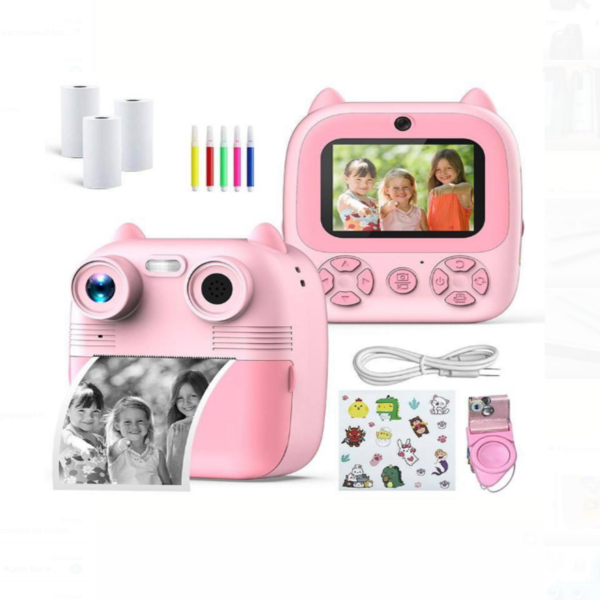 Детский цифровой фотоаппарат с моментальной печатью фото и снимков
