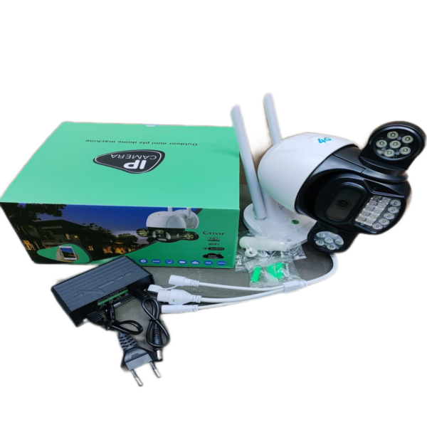 5 MP WIFI наружная беспроводная уличная камера наблюдения с двойным объективом, двусторонней голосовой связью, автослежением, полноцветным ночным видением с ONVIF,