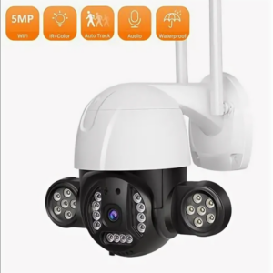 5 MP WIFI наружная беспроводная уличная камера наблюдения с двойным объективом, двусторонней голосовой связью, автослежением, полноцветным ночным видением с ONVIF,