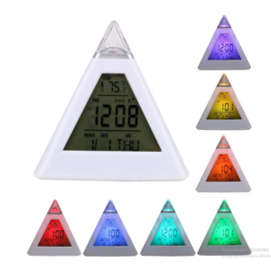 Часы-будильник, термометр, календарь, форма - пирамида