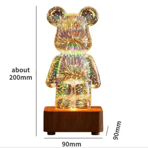 3D фейерверк Медведь ночник проекция красочная