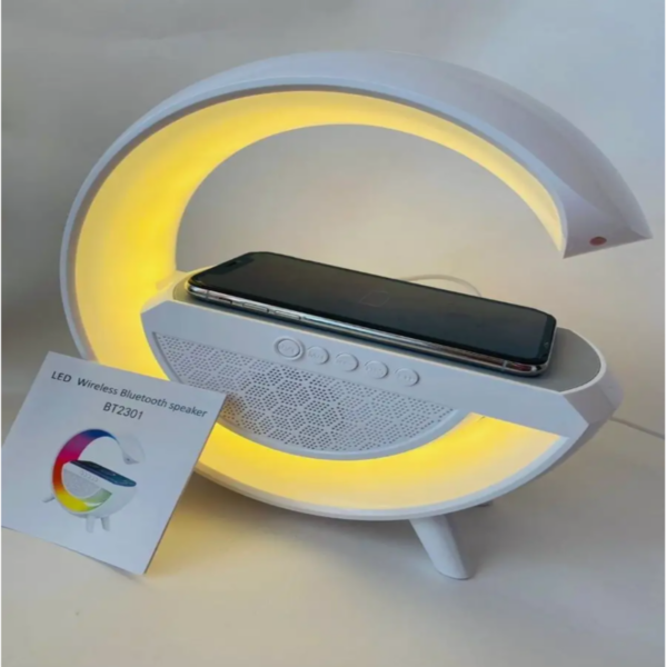 Светодиодный LED RGB лампа ночник с функцией беспроводная зарядка для смартфона